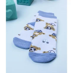 Calcetines antideslizantes azules con ositos para niño