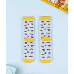 Calcetines antideslizantes gris/amarillo para niño