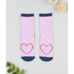 Calcetines antideslizantes niña rosa corazones