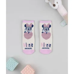 Calcetines antideslizantes Minnie rosa para niña