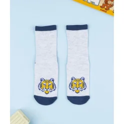 Calcetines antideslizantes niño gris tigre