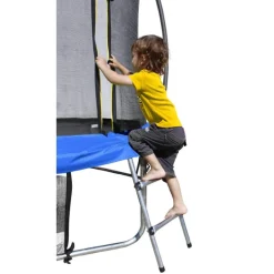 Cama elástica exterior de 427 cm con red, escalera y refuerzo de protección