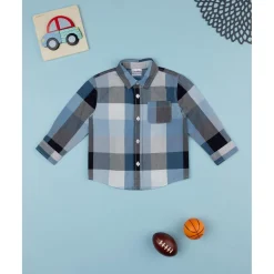 Camisa a cuadros azul para niño