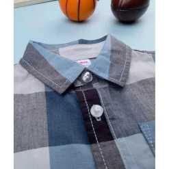 Camisa a cuadros azul para niño