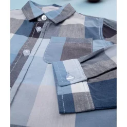 Camisa a cuadros azul para niño