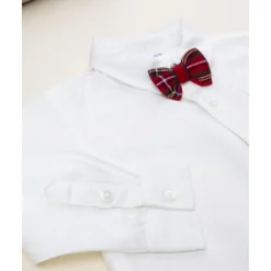 Camisa bebé blanca con pajarita