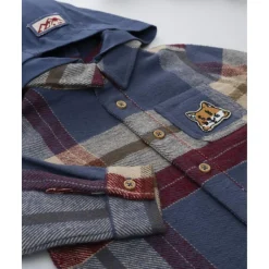 Camisa de franela multicolor con capucha para niño