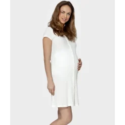 Camisa de parto de media manga a costillas