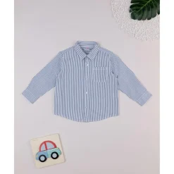 Camisa infantil de rayas blancas/azules