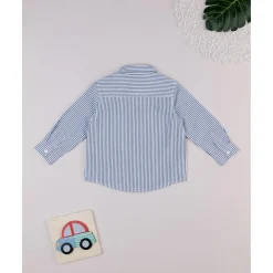 Camisa infantil de rayas blancas/azules