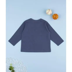 Camiseta azul con estampado "Run Fast"