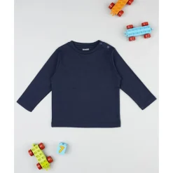 Camiseta azul marino de manga larga para niño