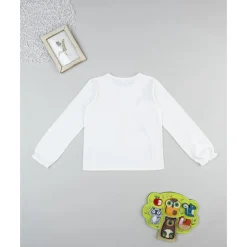 Camiseta blanca con flores niña