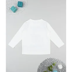 Camiseta blanca de manga larga para niño con estampado de Sonic