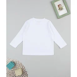 Camiseta blanca de manga larga para niño