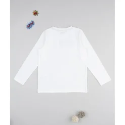 Camiseta blanca de manga larga Spiderman para niño