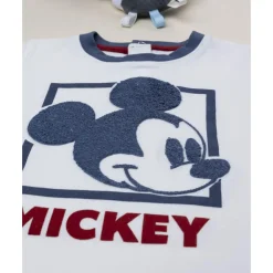 Camiseta blanca y azul de manga larga para niño Mickey Mouse
