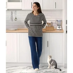 Camiseta de lactancia con estampado de rayas blanco/azul