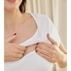 Camiseta de lactancia en algodón Blanco