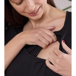Camiseta de lactancia en algodón Negro
