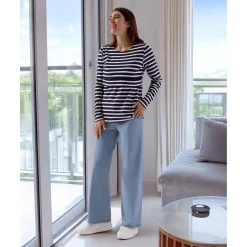 Camiseta de lactancia estampada de rayas