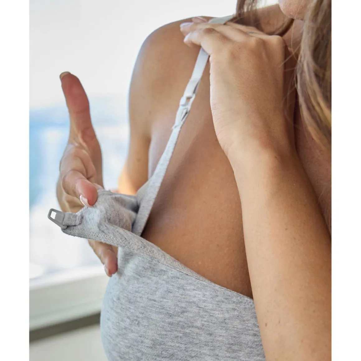 Camiseta de lactancia gris