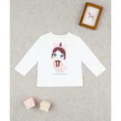 Camiseta de niña blanca Lady Unicorn