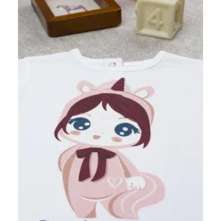 Camiseta de niña blanca Lady Unicorn