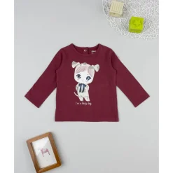 Camiseta de niña burdeos Lady Dog