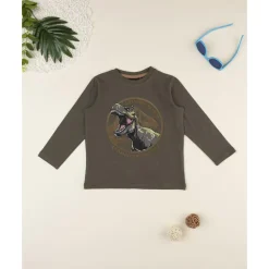 Camiseta de niño verde con estampado Jurassic