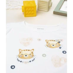Camiseta niña blanca con estampado floral
