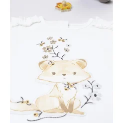 Camiseta niña blanca con zorrito