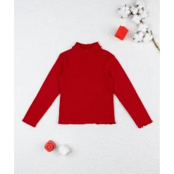 Camiseta niña roja de canalé