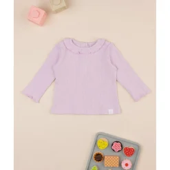 Camiseta niña rosa con cuello