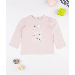 Camiseta niña rosa con perrito