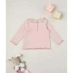 Camiseta niña rosa con volantes