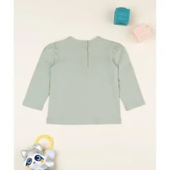 Camiseta niña verde con conejito