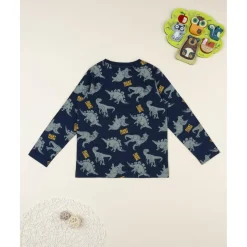 Camiseta niño azul con estampado “Dino Allover”
