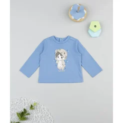 Camiseta niño azul “Little Bear” manga larga