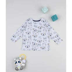 Camiseta niño gris con animalitos