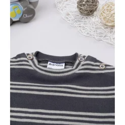 Camiseta niño gris y azul