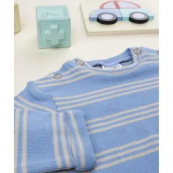 Camiseta niño rayas azul y gris