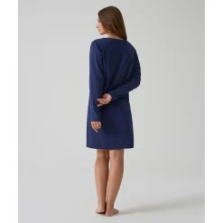 Camisón azul con estampado de lunares