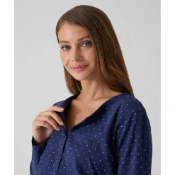 Camisón azul con estampado de lunares