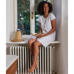 Camisón de Maternidad con Estampado de Corazones