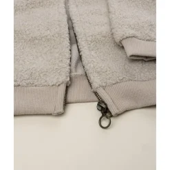 Cardigan bebé beige con capucha efecto peluche