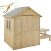 Caseta de madera infantil con mesa de picnic Tiana