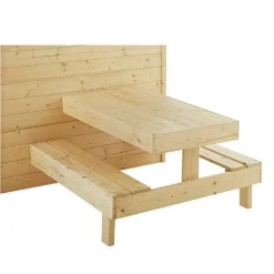 Caseta de madera infantil con mesa de picnic Tiana