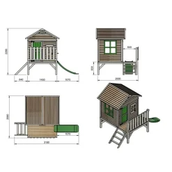 Casita elevada de madera Flam