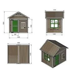 Casita elevada de madera Flam